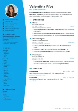 Aria resume template