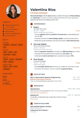 Aspect resume template