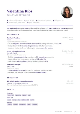 Editorial resume template