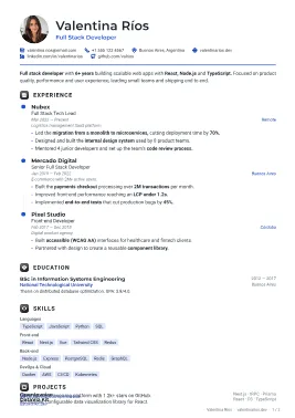 Harbor resume template