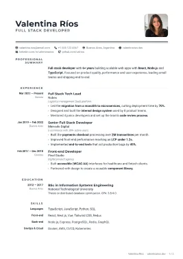 Ledger resume template