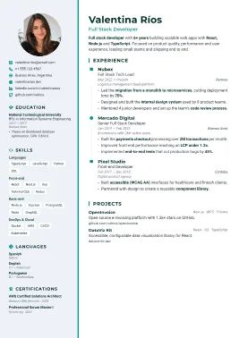 Linen resume template