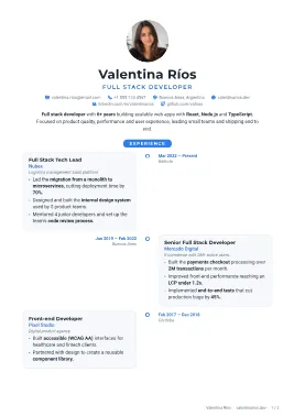 Meridian resume template