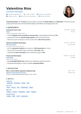 Modern resume template