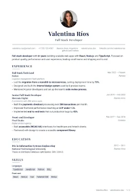 Monarch resume template