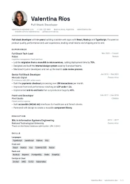 Swiss resume template